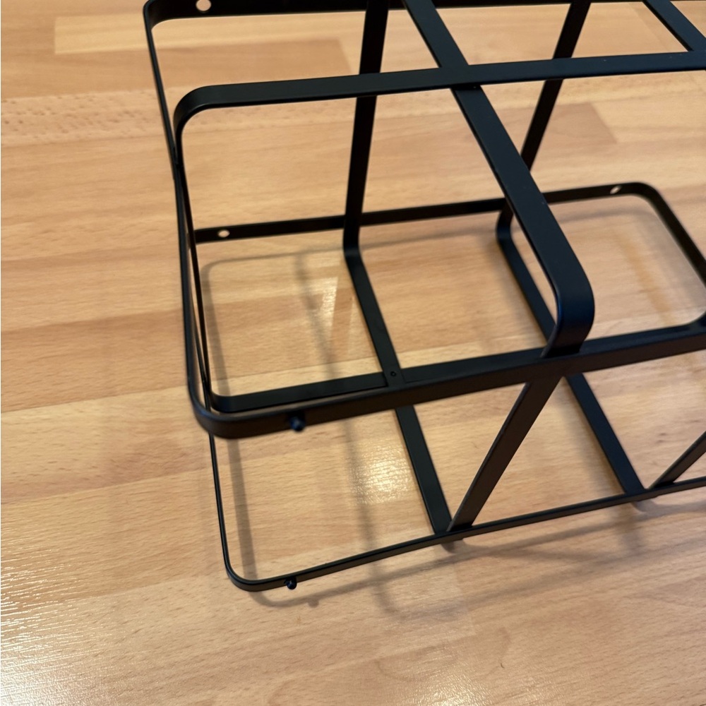 Black Metal Geometric Wine Rack - Picture 3 of 7